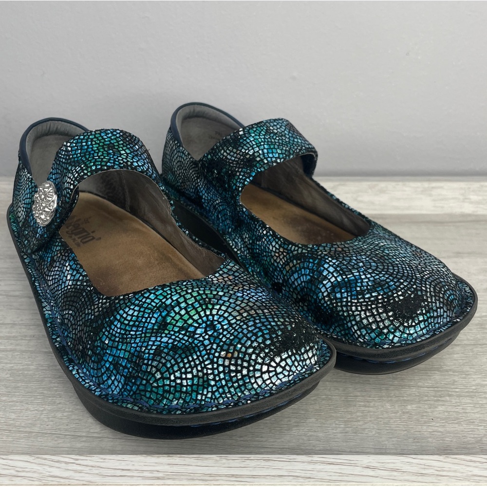 Alegria Paloma Fandamonium blue and green clogs size EU 40/ US 9.5-10 - Picture 15 of 15